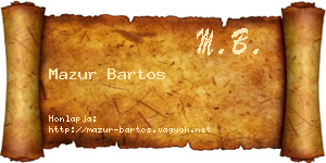 Mazur Bartos névjegykártya